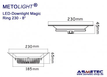 LED Downlight METOLIGHT-Magic - Leuchtenring 230 mm, weiß