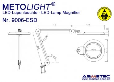 Metolight ESD LED Lamp Magnifier 9006
