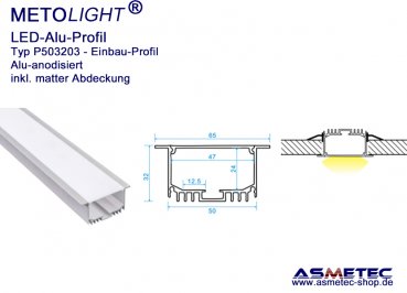 Aluminium-LED-Profil - www.asmetec-shop.de
