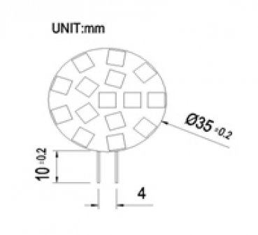 LED-Einsatz G4, 12 Volt, kaltweiß, 35 mm Scheibe-S, 3,0 Watt