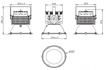METOLIGHT HBL-IP65- LED-Hallenleuchte 100 W, IP65