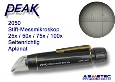 PEAK 2050-75 Stiftmikroskop seitenrichtig, 75fach - www.asmetec-shop.de
