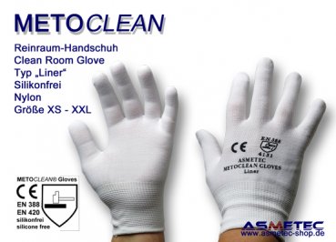 Metoclean Liner Reinraum-Handschuh, silikonfrei - www.asmetec-shop.de