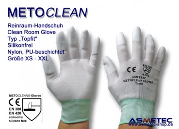 METOCLEAN Clean room gloves "Topfit", size XL