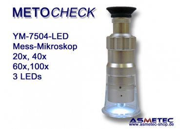 Metocheck YM7504-60-LED, Mess-Mikroskop mit LED-Beleuchtung - www.asmetec-shop.de
