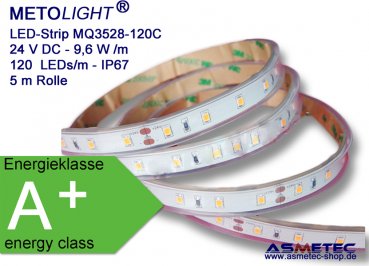 METOLIGHT LED-Strip MQ3528-24-120C, IP67, silicone tube - www.asmetec-shop.de