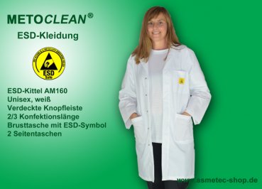 Metoclean ESD-Kittel AM160D-W-XL, weiß, Größe XL