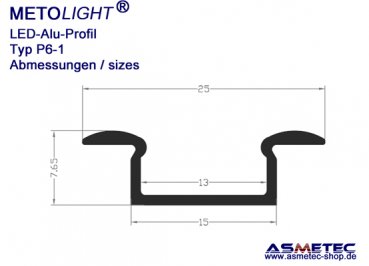 Aluminium-LED-Profil - www.asmetec-shop.de