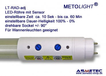 METOLIGHT LED-Röhre, einstellbarer Sensor, 120 cm, 1800l, - www.asmetec-shop.de