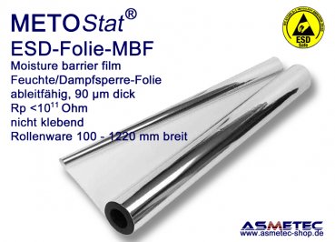 ESD-Folie METOSTAT MBF-1220-090, 1220 mm breit, 500 m Rolle, nicht klebend, Dampfsperre-Folie