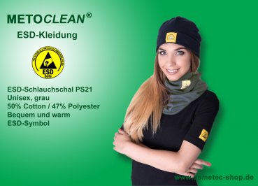 METOCLEAN ESD-Schlauchschal PS21-GR, grau