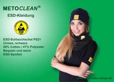 METOCLEAN ESD-Schlauchschal PS21-SW, schwarz