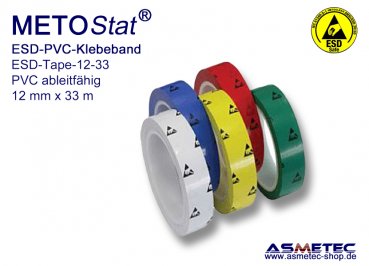 ESD PVC-Klebeband 12-33-RT, 12 mm breit, 33 m lang, rot