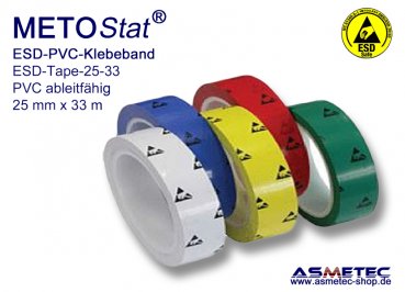 ESD PVC-Klebeband 25-33-GE, 25 mm breit, 33 m lang, gelb
