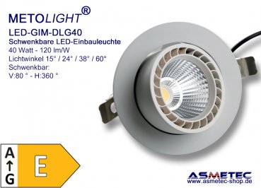 METOLIGHT LED schwenkbare Leuchte, 40 Watt - www.asmetec-shop.de