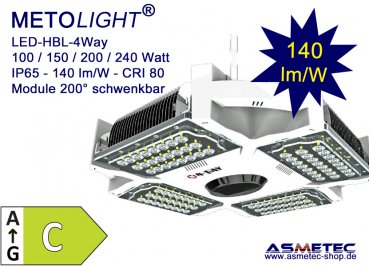 Metolight LED Highbay HBL-4Way-100, 100 Watt, 14000 lm - www.asmetec-shop.de