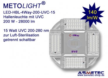 LED-UVC-Hallenstrahler 200 Watt