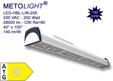 LED Hallenleuchte HBL-LIN-200-CW, 200 Watt, 28000 lm, kaltweiß