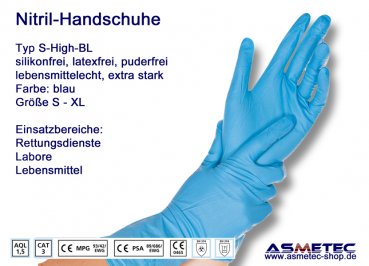 Nitril Glove Type S-High Risk, Size M, blue