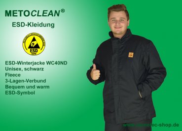 METOCLEAN ESD-KL-Winterjacke-WC-40ND-SW, schwarz