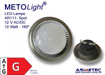 LED-Bulb G53, AR111- 12 V AC/DC - 12 Watt, 160 degree, cold white