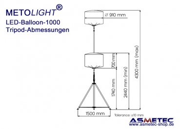 METOLIGHT LED-Ballon-Leuchte 960 Watt - www.asmetec-shop.de