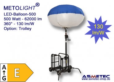 LED-Ballon-Leuchte BAL-500-TR, 480 Watt, 360°, 62000 lm, kaltweiß, mit Wagen