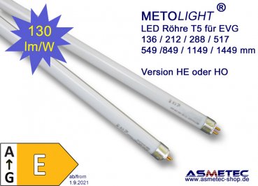 METOLIGHT LED Röhre T5,  549 mm, 12 Watt, matt, kaltweiß - für HO-EVG 24 Watt