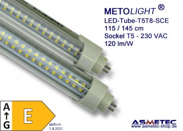 METOLIGHT LED-Röhre 1449 mm, 22 Watt, T8-T5, neutralweiß, klar