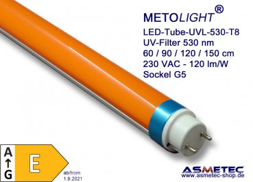 METOLIGHT LED-Röhre-UVL-530-120-T8-18W,  120 cm, 18 Watt, 530 nm, G13-Sockel