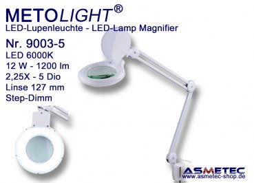 METOLIGHT LED-Lupenleuchte 9003-5, 2,25fach, 12 Watt, 1200 lm