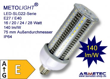 METOLIGHT LED-Lampe SLG22, 16 Watt, 2300 lm, tagweiß, IP64 - www.asmetec-shop.de