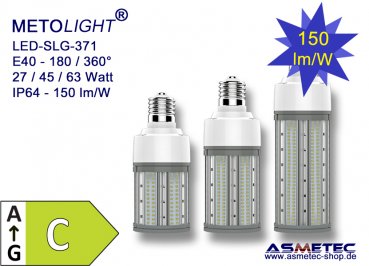 METOLIGHT LED-street bulb SLG371, 27 Watt, 180_360°, pure white, IP64 - www.asmetec-shop.de