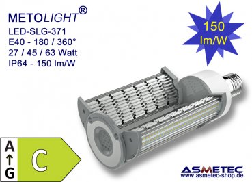 METOLIGHT LED-Lampe SLG371, 63 Watt, 9200 lm, neutralweiß, 180_360°, IP64 - www.asmetec-shop.de