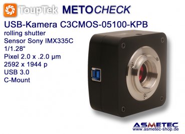 USB-Kamera Touptek C3CMOS-05100-KPB, 5.1 MPix, USB 3.0