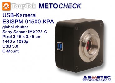 USB-Kamera Touptek E3ISPM-01500KPA, 1.5 MPix, USB 3.0, global shutter
