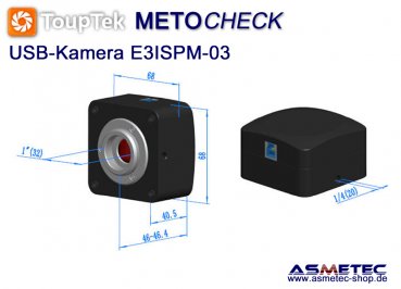 Touptek USB-camera  E3ISPM-03-GS, 3MP - www.asmetec-shop.de