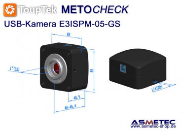 Touptek USB-Kamera  E3ISPM-05-GS, 5MP - www.asmetec-shop.de