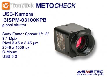 USB-Kamera Touptek I3ISPM-03100KPB,  3.1 MPix, USB 3.0, global shutter