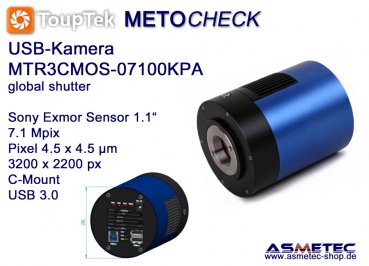 USB-Kamera Touptek MTR3CMOS-07100-KPA,  7,1 MPix, USB 3.0, global shutter
