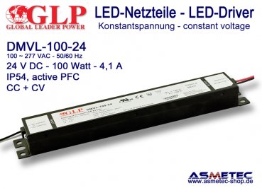 Schaltnetzteil GLP DMVL-100-24, 24 Volt DC, 100 Watt, IP54, PFC