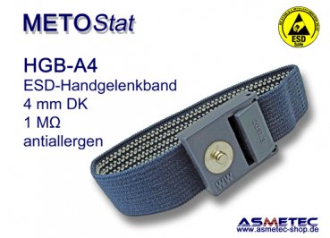 ESD wristband HGB-A4, 4 mm male snap