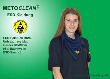 METOCLEAN ESD-Halstuch BN-96-NB, navy blau