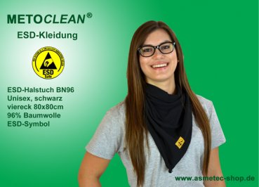 METOCLEAN ESD-Halstuch BN-96-SW, schwarz