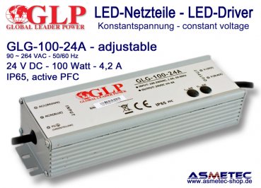 Schaltnetzteil GLP GLG-100-24A, 24 Volt DC, 100 Watt, PFC, einstellbar, IP65