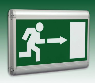 LED-Emergency Exit luminaire LES-824, IP42, maintained, double sided