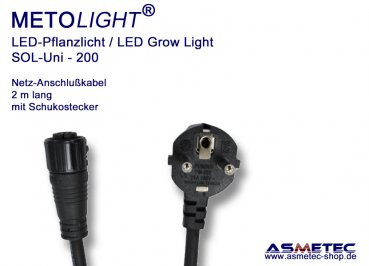 Metolight Growlight Sol-Uni-Netzkabel EU, 2 m lang