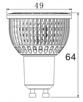 LED-Spot GU10, 4W-3x1, 25°, 260 lm, 230 Volt AC, neutralweiß