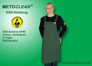 Metoclean ESD-Schürze AP40-DG, dunkelgrün, Unigröße