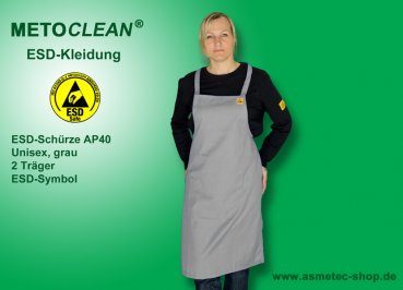 Metoclean ESD-Schürze AP40-GR, grau, Unigröße